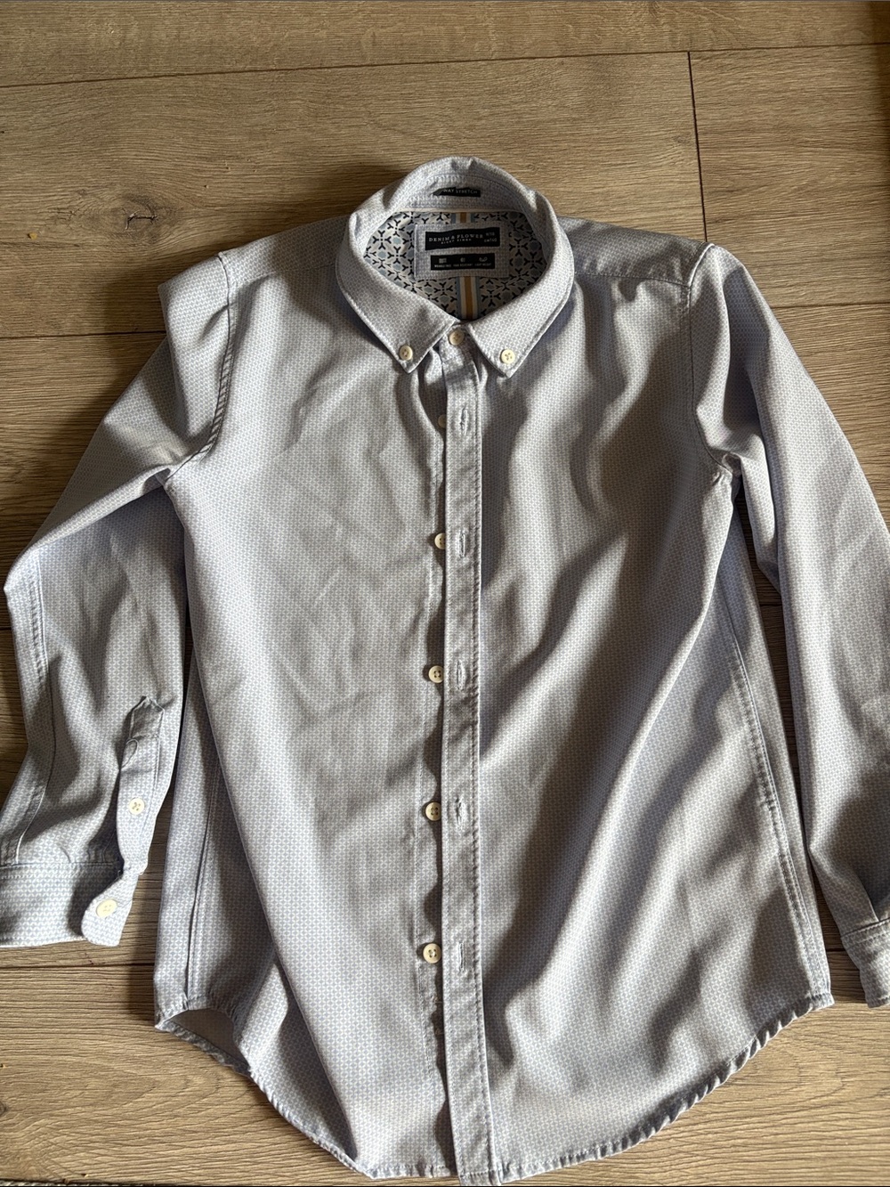 Denim & Flower Ricky Singh Button-Down Long Sleeve Boy’s Shirt - Light Blue
